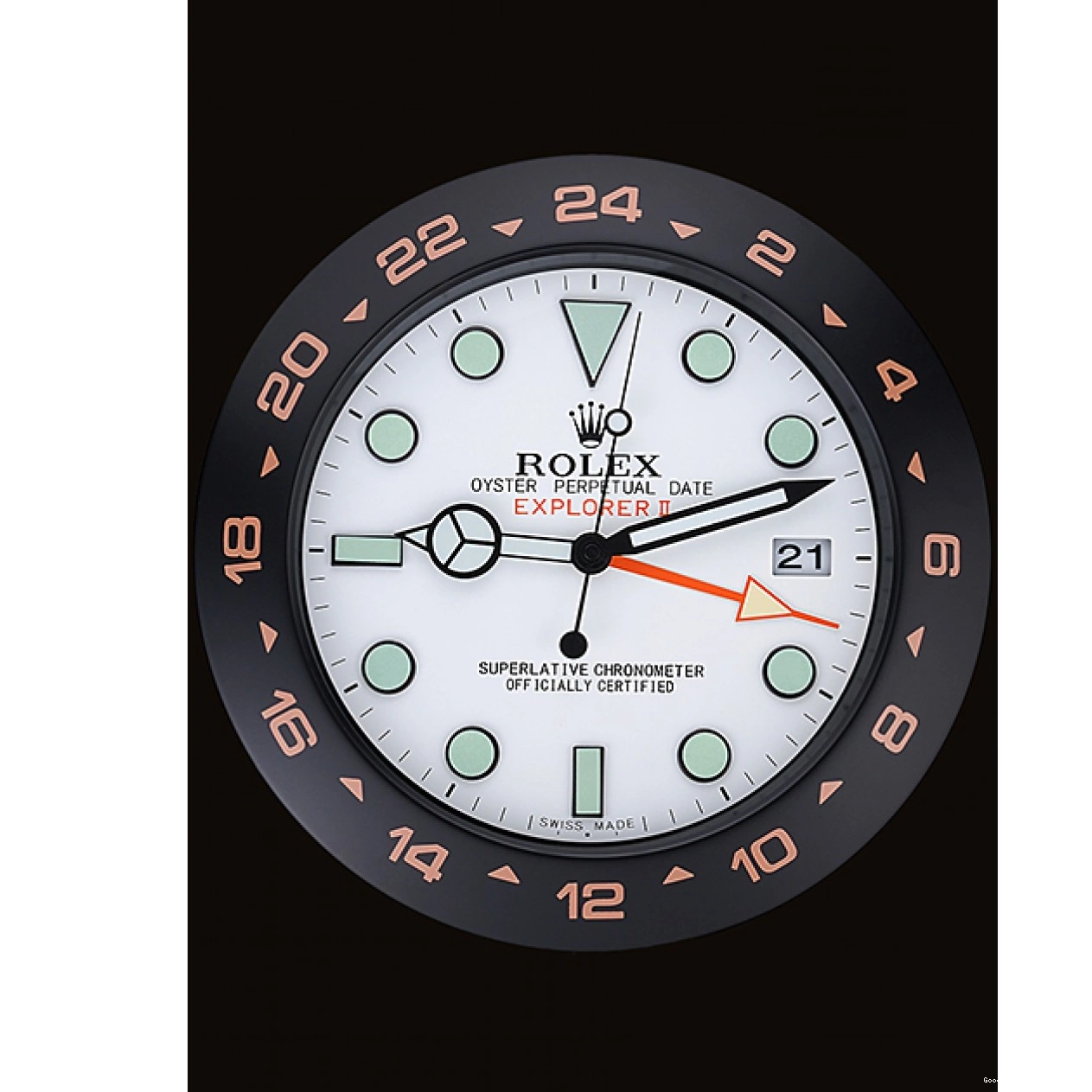 AAA Replica Watches Explorer Clock 622479 II Black-Orange Wall Rolex 0704